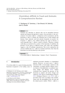 Clostridium difficile in Food and Animals: A