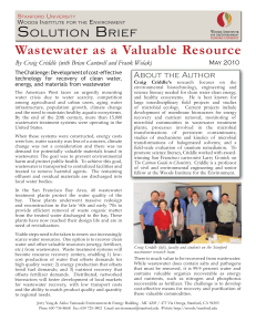 Wastewater as a Valuable Resource