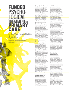 Funded primary care - Australian Psychological Society