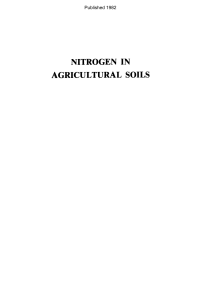 NITROGEN IN AGRICULTURAL SOILS