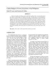 Carbon Budgets of Forest Ecosystems in the Philippines