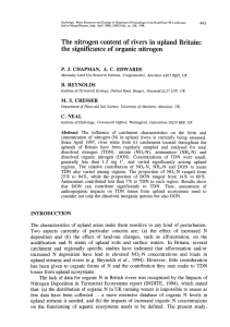 The nitrogen content of rivers in upland Britain