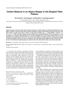 Carbon Balance in an Alpine Steppe in the Qinghai