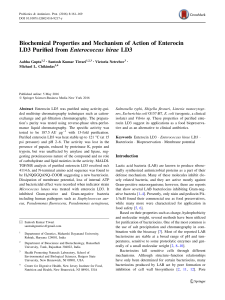 Biochemical Properties and Mechanism of Action of Enterocin LD3
