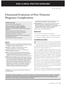 Ultrasound Evaluation of First Trimester