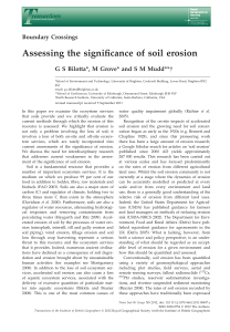 Assessing the significance of soil erosion