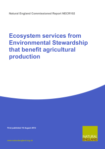 Ecosystem services from Environmental Stewardship that benefit