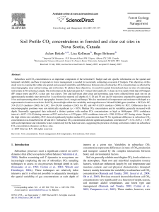 Soil profile CO2 concentrations variations from forested and clear
