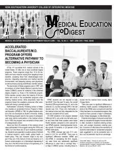 accelerated baccalaureate/md program offers alternative pathway to