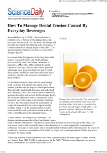 How To Manage Dental Erosion Caused By Everyday Beverages