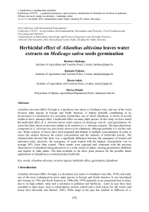 Herbicidal effect of Ailanthus altissima leaves water extracts on