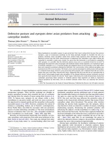 (2013) Defensive posture and eyespots deter avian predators from