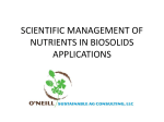 SCIENTIFIC MANAGEMENT OF NUTRIENTS IN BIOSOLIDS