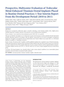 Prospective, Multicenter Evaluation of Trabecular