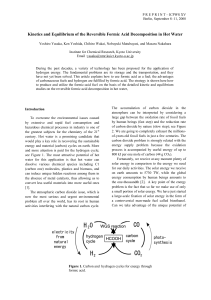 Kinetics and Equilibrium of the Reversible Formic Acid