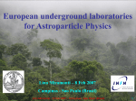 European underground laboratories for Astroparticle