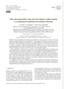 Litter decomposition rate and soil organic matter quality in a