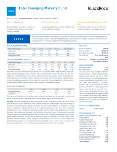 Factsheet Total Emerging Markets Fund Class I USD