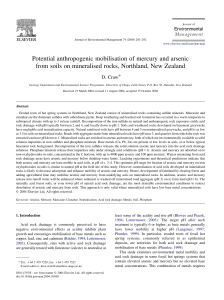 Potential anthropogenic mobilisation of mercury and arsenic from