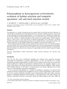 Polymorphism in heterogeneous environments, evolution of habitat