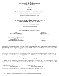 Daniels Corporate Advisory Company, Inc. (Form: 10