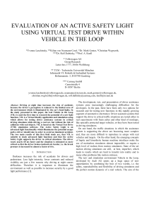 evaluation of an active safety light using virtual test drive within