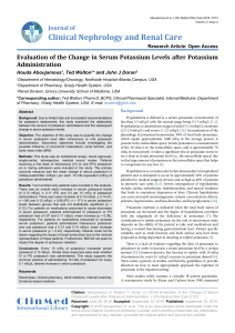 Evaluation of the Change in Serum Potassium Levels after