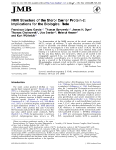 NMR Stucture of the Sterol Carrier Protein
