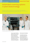 Automated screening systems in plant biotechnology