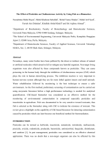 The Effect of Pesticides on Cholinesterase Activity by Using Fish as