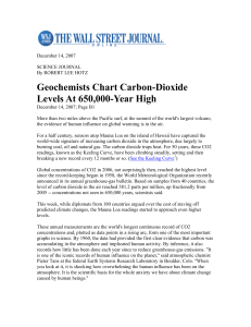 Geochemists Chart Carbon-Dioxide Levels At 650000