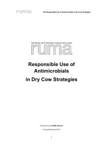 RUMA dry cow strategies long 2015 - Responsible Use of Medicines