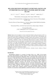 relation between diversity of phytoplankton and environmental