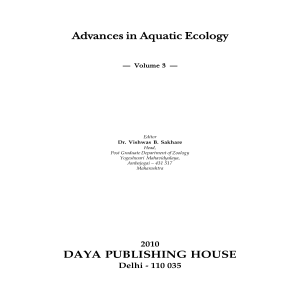 Advances in Aquatic Ecology DAYA PUBLISHING HOUSE