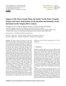 Impact of the Three Gorges Dam, the South–North Water Transfer