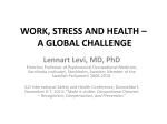 work, stress and health * a global challenge