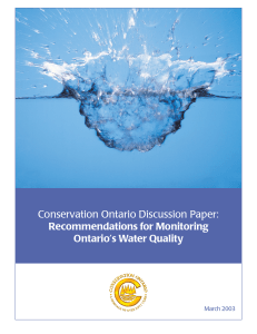 Conservation Ontario Water Quality Discussion Paper