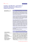 Isolation, Identification, and Profile of Antibiotic Resistance of