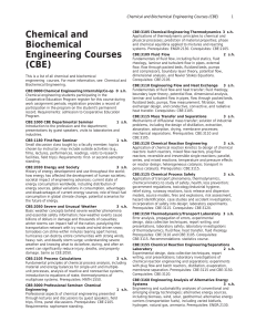 Chemical and Biochemical Engineering Courses