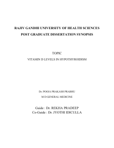 Vitamin D deficiency(common) - Rajiv Gandhi University of Health