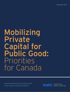 Mobilizing Private Capital for Public Good: Priorities for Canada