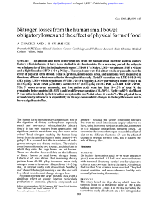 Nitrogen losses from the human small bowel
