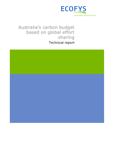 Australia`s carbon budget based on global effort sharing