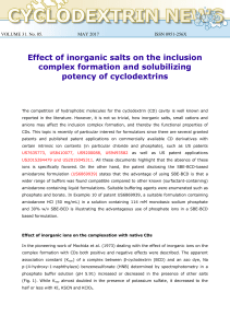 Effect of inorganic salts on the inclusion complex