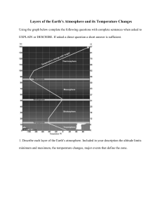 Layers of the Earth`s Atmosphere and its Temperature Changes