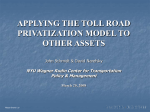Applying the Toll Road Privatization Model to Other