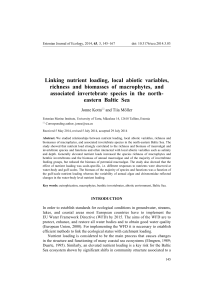 Linking nutrient loading, local abiotic variables, richness and