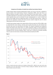 Comparison of the decline of Scottish East and West Coast Salmon