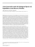 Avian Conservation under the Endangered Species Act