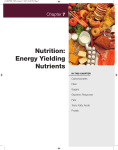 Nutrition: Energy Yielding Nutrients